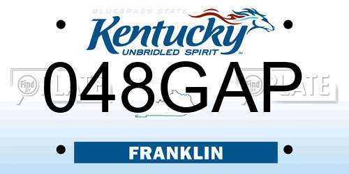 048GAP Kentucky License Plate