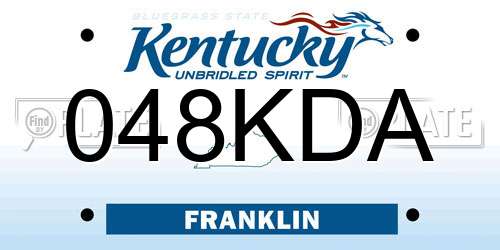 048KDA Kentucky License Plate