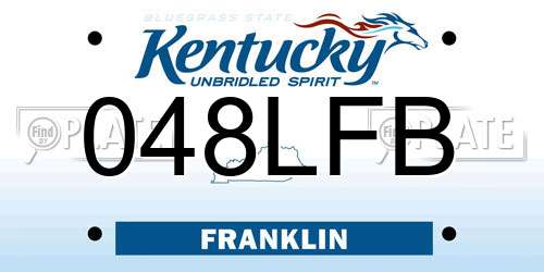 048LFB Kentucky License Plate