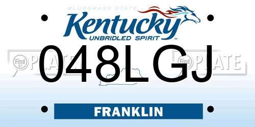 048LGJ Kentucky License Plate