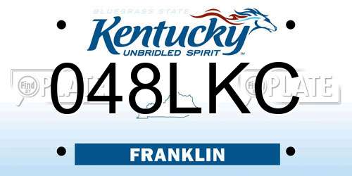 048LKC Kentucky License Plate