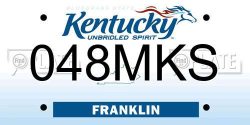 048MKS Kentucky License Plate