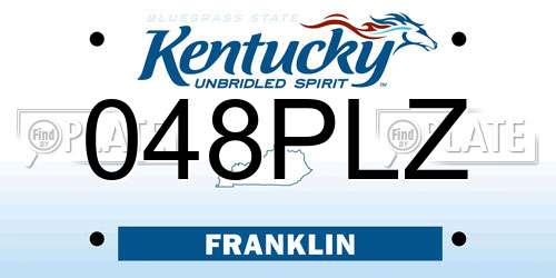 048PLZ Kentucky License Plate