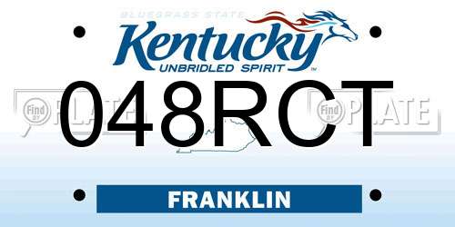 048RCT Kentucky License Plate