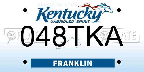 048TKA Kentucky License Plate