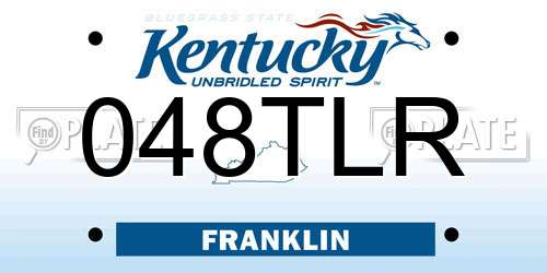 048TLR Kentucky License Plate