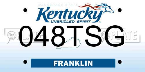 048TSG Kentucky License Plate