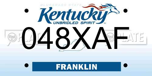 048XAF Kentucky License Plate