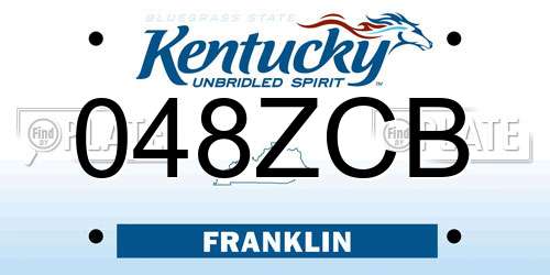 048ZCB Kentucky License Plate