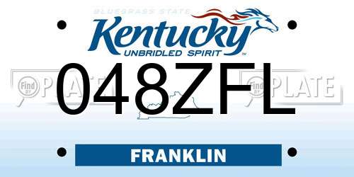 048ZFL Kentucky License Plate