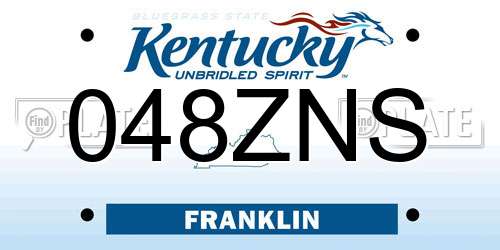 048ZNS Kentucky License Plate