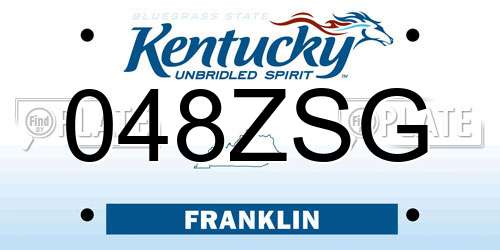 048ZSG Kentucky License Plate
