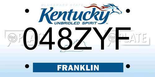 048ZYF Kentucky License Plate