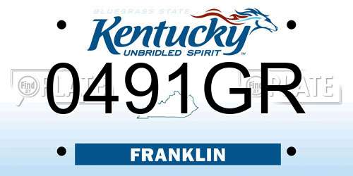 0491GR Kentucky License Plate