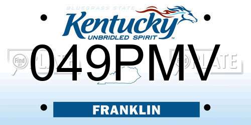 049PMV Kentucky License Plate