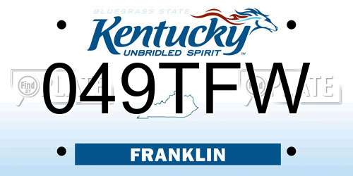 049TFW Kentucky License Plate