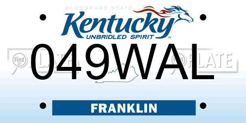 049WAL Kentucky License Plate