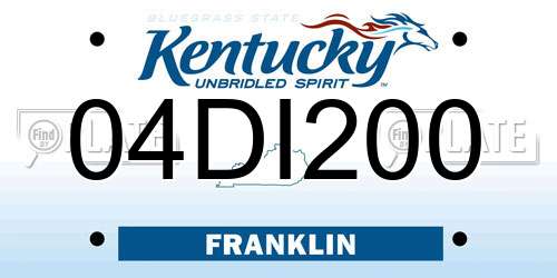 04DI200 Kentucky License Plate
