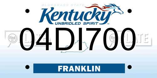 04DI700 Kentucky License Plate