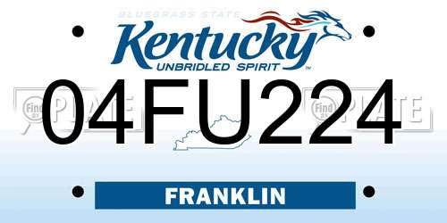 04FU224 Kentucky License Plate