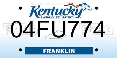 04FU774 Kentucky License Plate