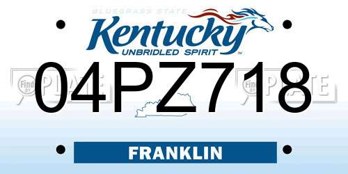 04PZ718 Kentucky License Plate