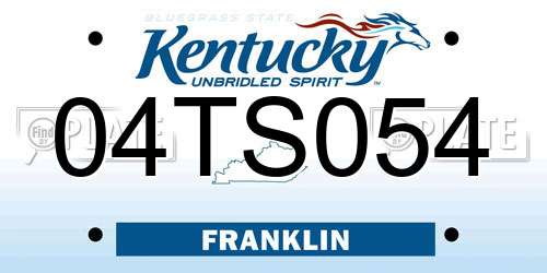 04TS054 Kentucky License Plate