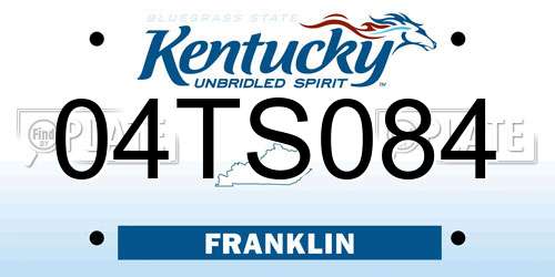 04TS084 Kentucky License Plate