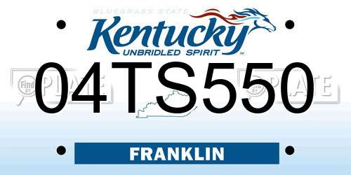 04TS550 Kentucky License Plate