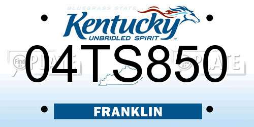 04TS850 Kentucky License Plate