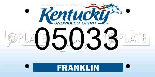 05033 Kentucky License Plate