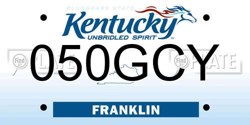 050GCY Kentucky License Plate
