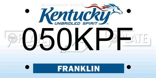 050KPF Kentucky License Plate