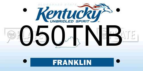 050TNB Kentucky License Plate