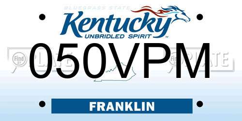050VPM Kentucky License Plate
