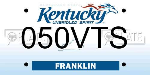 050VTS Kentucky License Plate