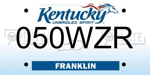 050WZR Kentucky License Plate