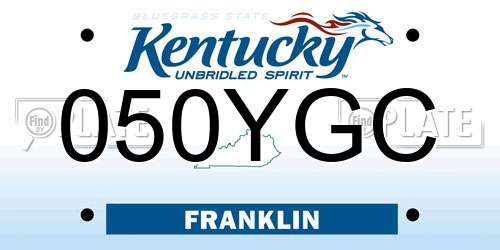 050YGC Kentucky License Plate