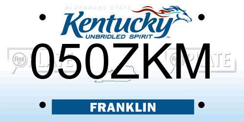 050ZKM Kentucky License Plate