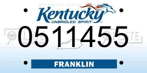 0511455 Kentucky License Plate
