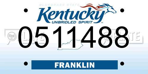 0511488 Kentucky License Plate