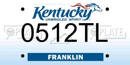 0512TL Kentucky License Plate
