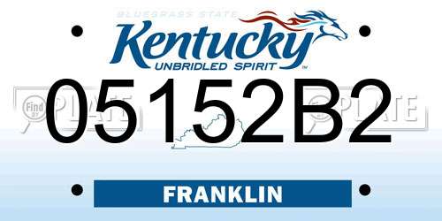 05152B2 Kentucky License Plate