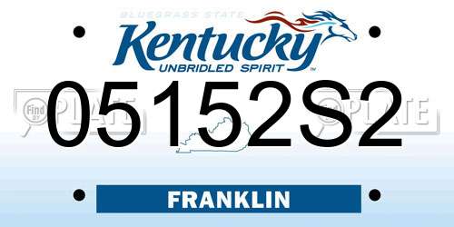05152S2 Kentucky License Plate