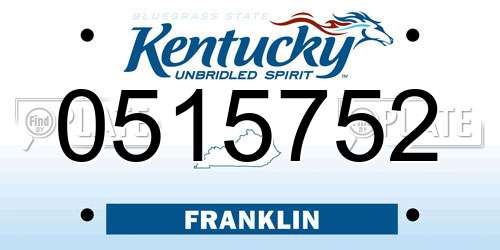 0515752 Kentucky License Plate