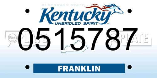 0515787 Kentucky License Plate
