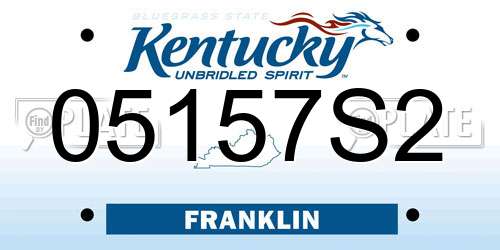 05157S2 Kentucky License Plate