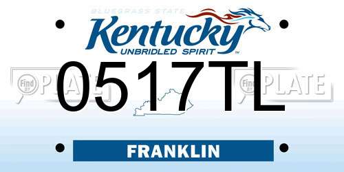 0517TL Kentucky License Plate