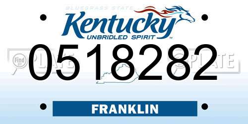 0518282 Kentucky License Plate