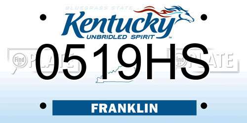 0519HS Kentucky License Plate